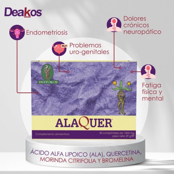 Alaquer Util para dolores crónicos, endometriosis y problemas inflamatorios.